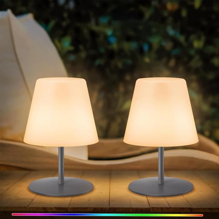 Lampe de table sans fil rechargeable USB, Commandes Tactiles, Lumière  chaude 3000K, pour chevet, camping, interieur, exterieur, terrasse,  restaurant