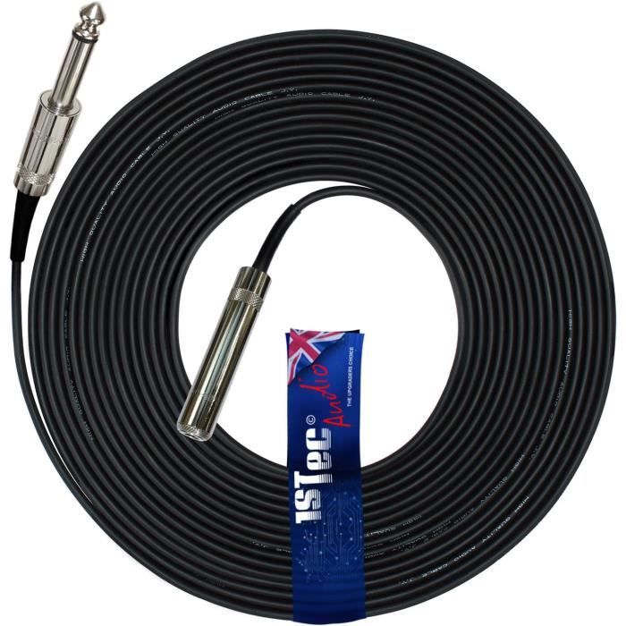 Câble Extension Angle Droit OpenII - 6,35 Mm Mâle Vers Femelle - 50 Cm - Pour Guitare, Ampli, Enceinte