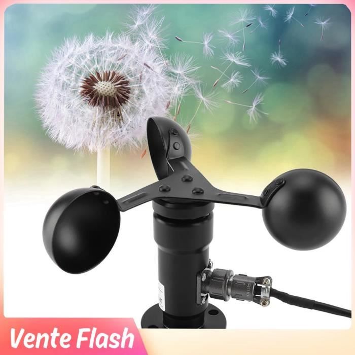 Anémomètre Capteur Vitesse Vent Alliage Aluminium – Sortie Impulsion 0-30 M/s, Robuste Et Étanche IP45 Pour Usage Extérieur