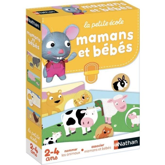 Jeu d'association NATHAN La Petite Ecole - Mamans et Bébés - Bébé Animaux -  Mixte - A partir de 3 ans - Cdiscount Jeux - Jouets