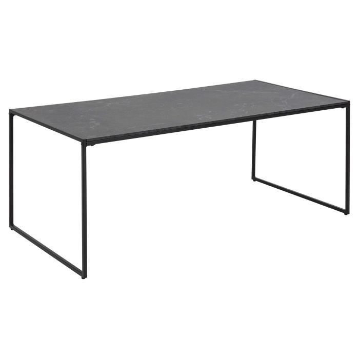table basse - emob - inacio - plateau en marbre - cadre noir mat - rectangulaire