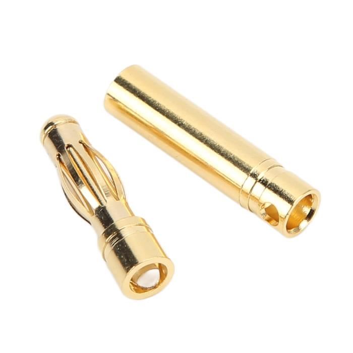 Lot De 4 Fiches Bananes Plaquées Or En Cuivre Pur De 4 Mm Pour