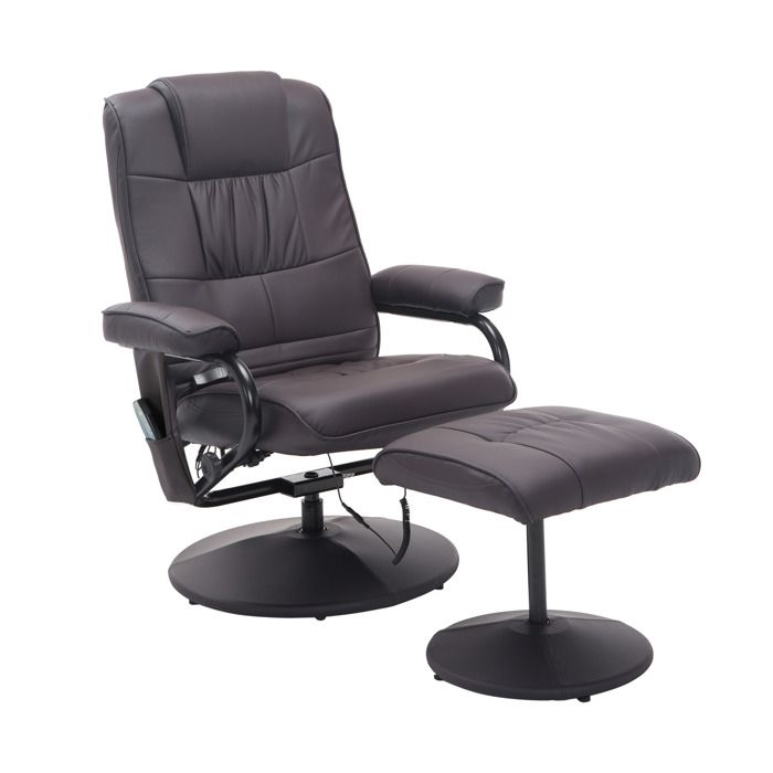 Fauteuil Massage HOMCOM 8 Points - Dossier Inclinable 165°, Repose-Pied, Télécommande, Noir