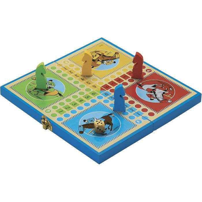 Jeujura - Coffret Pliant Petits Chevaux - Larbre à Jouer - Jeu de Société - Âge Minimum : 3 Ans