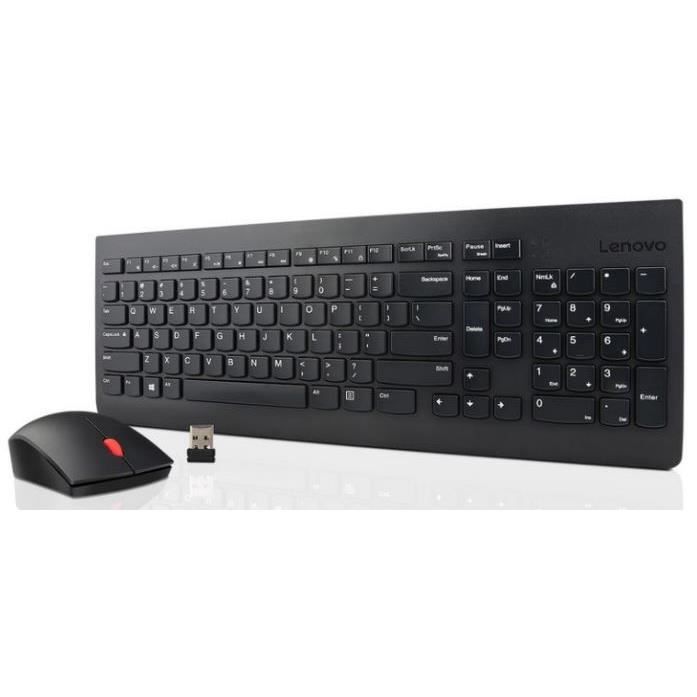 Lenovo 4X30M39472, Standard, Sans fil, RF sans fil, Clavier mécanique, Noir, Souris incluse