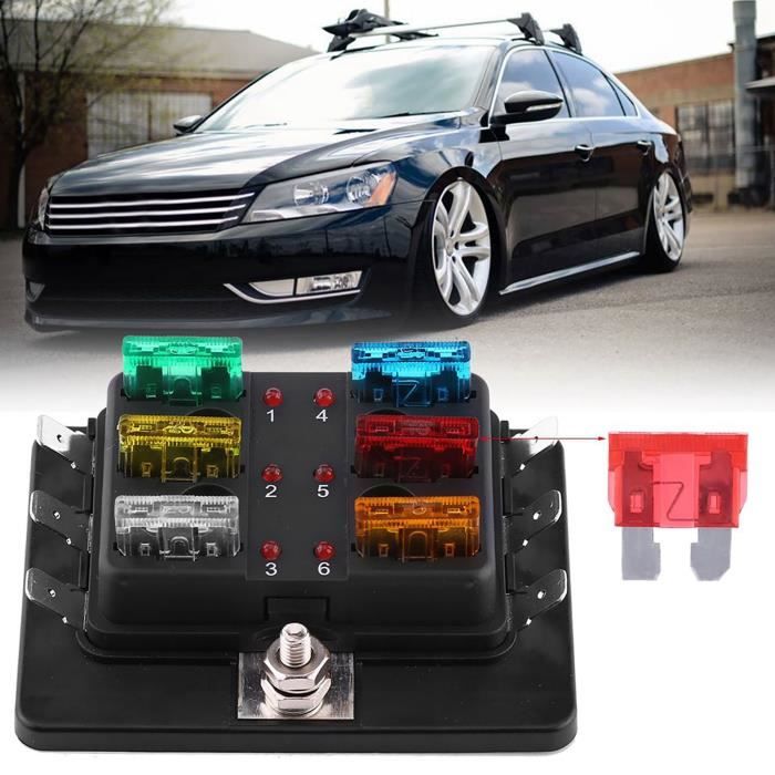 Porte Fusible Voiture PORTE-FUSIBLES AVEC FUSIBLE Plat Voiture Auto 5A 10A 15A 20A 25A 30A Fil Fusible
