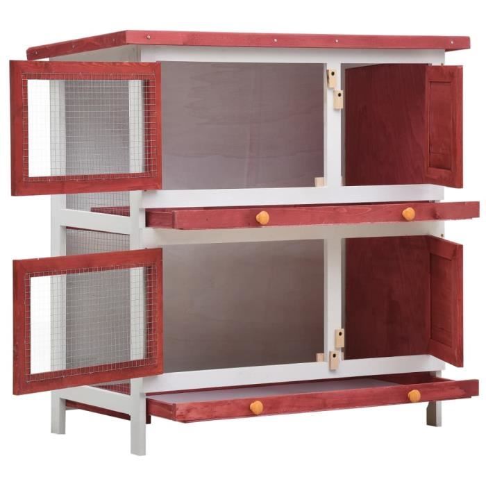 Meilleurs prix pour Clapier d'extérieur - Mothinessto - LY6110 - Rouge et blanc - 90 x 45 x 90 cm - Pour lapins
