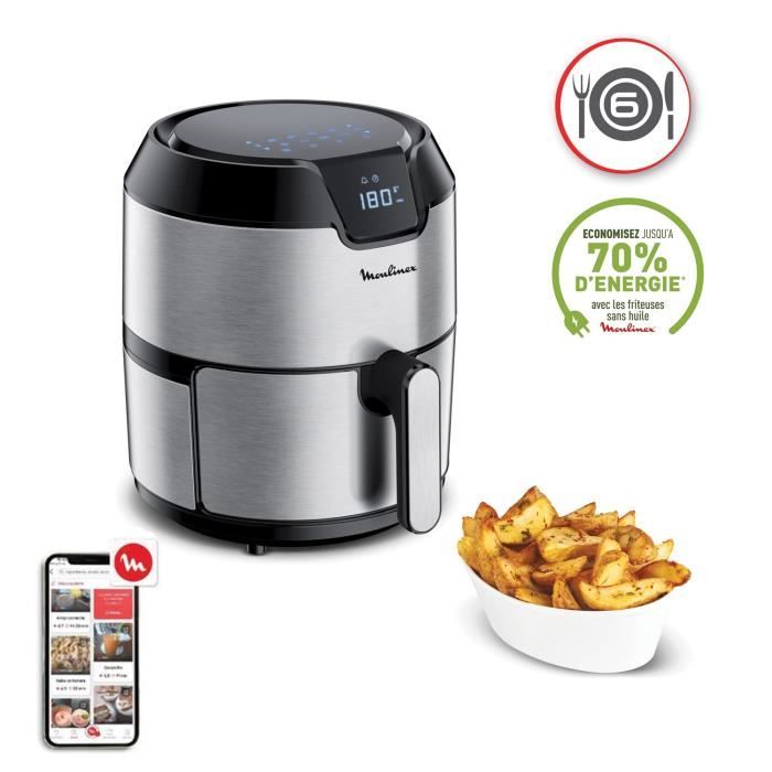 MOULINEX Easy Fry Digital, Friteuse sans huile, Capacité XL 4,2 L, Ecran tactile, 8 menus préprogrammés, Air Fryer EZ401D10