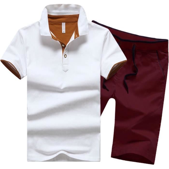 Ensemble polo short homme clearance