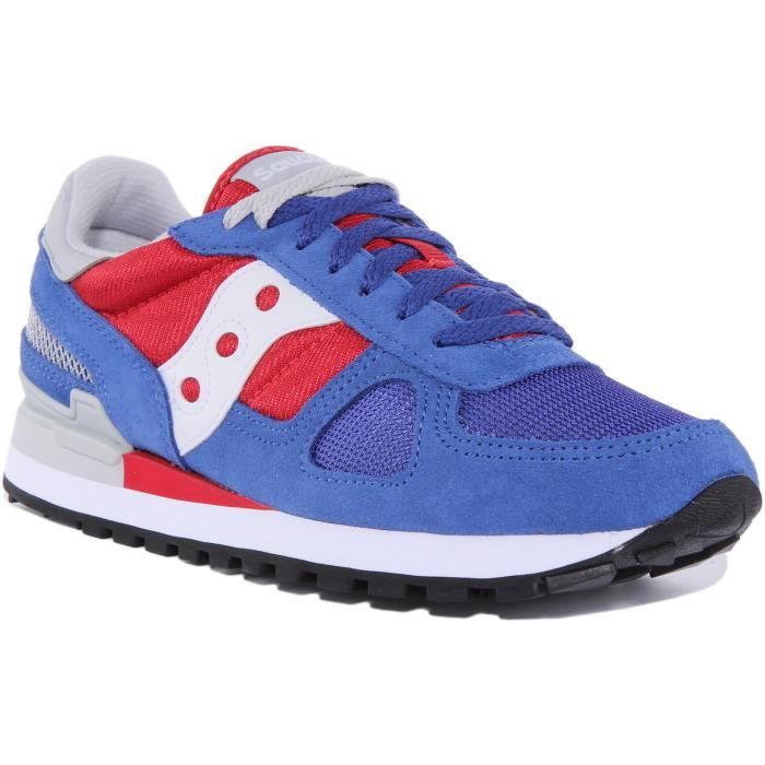 Baskets Homme SAUCONY Shadow Original Daim Nubuck Bleu Rouge Lacets Bleu rouge Cdiscount Chaussures