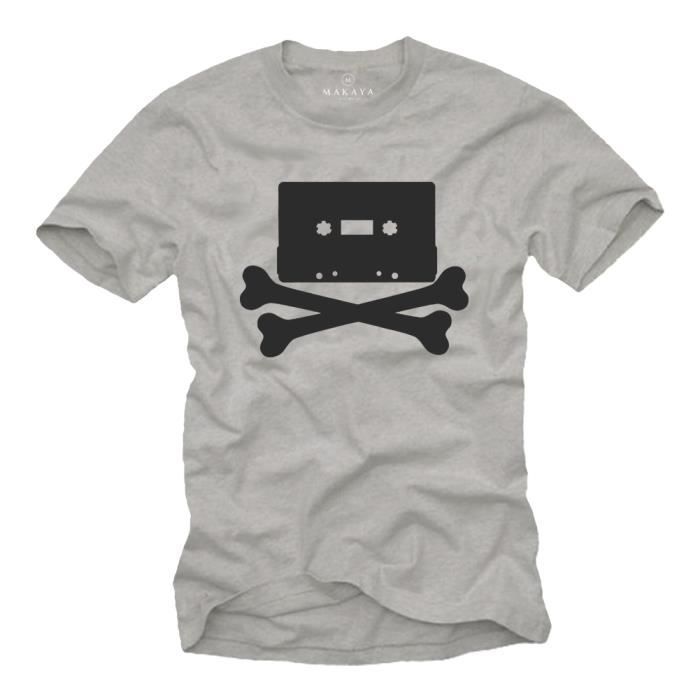 Makaya Musique T-Shirt Homme Cassette Tape