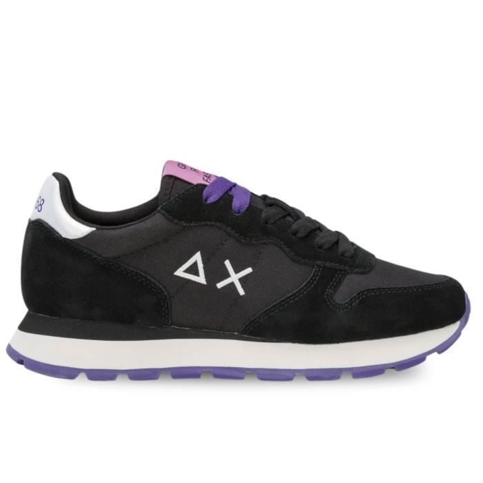 SUN68 Chaussures Femme - Sun68 - Ally Solid Nylon - Noir - Talon Plat - Lacets
