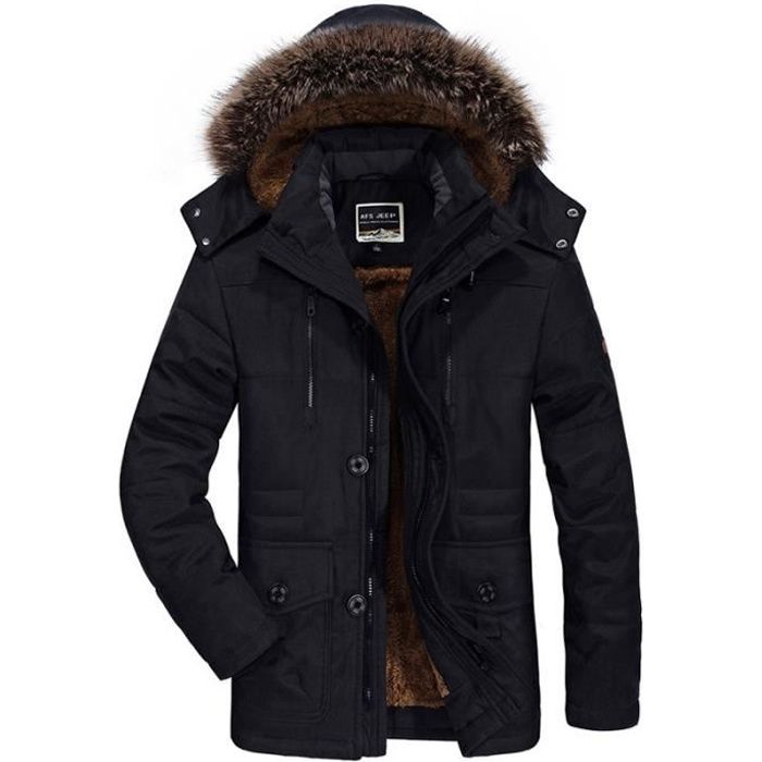 Parka homme de Marque à capuche movible Vêtement Masculin