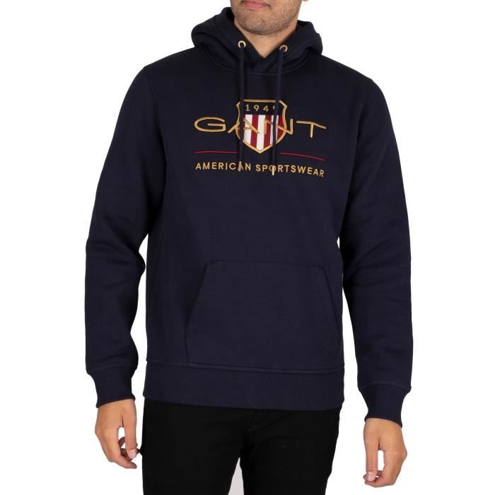 GANT Sweatshirt a capuche Archive Shield Bleu Homme Bleu Cdiscount Pret a Porter