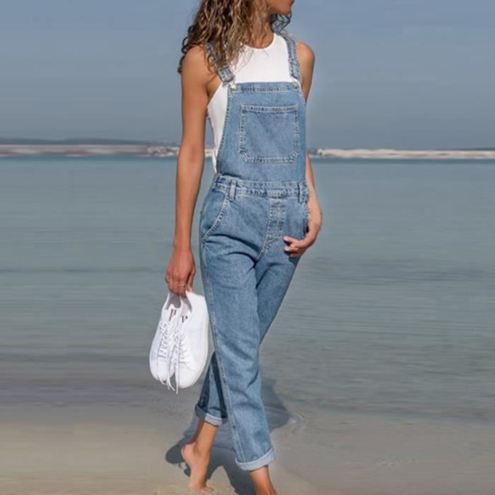 Salopette femme jeans - bleu avec ceinture - FR56PGA