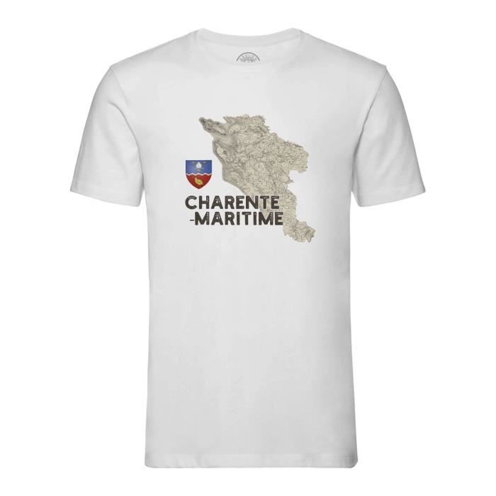 T shirt Homme Col Rond Blanc Charente Maritime 17 Departement La