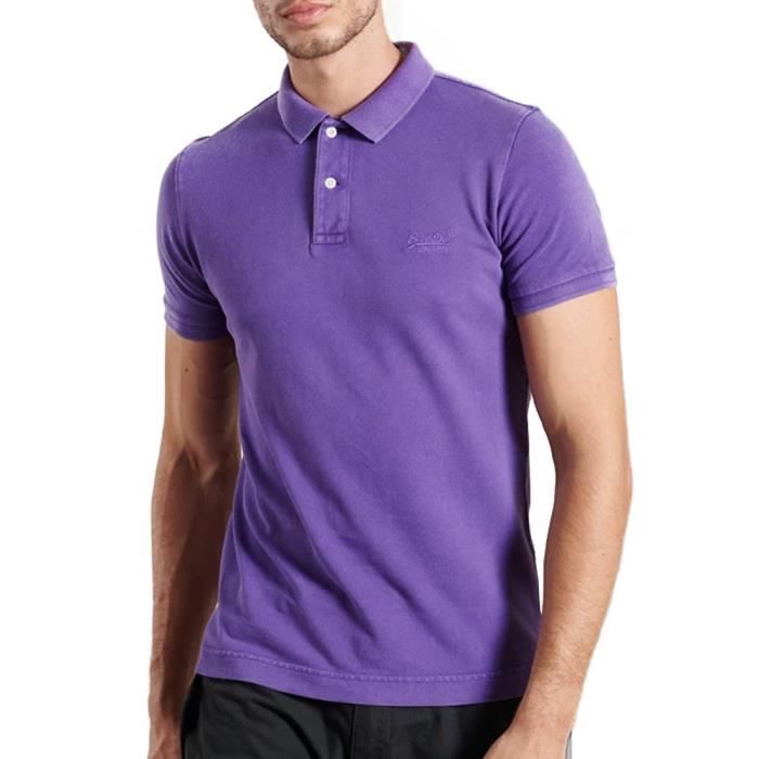 Polo Violet Homme Superdry Vintage Purple Cdiscount Pr t Porter