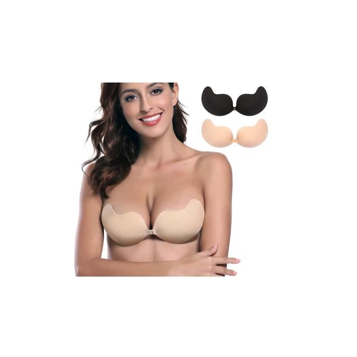 2 Paires De Soutiens-gorge Adhésifs Sans Bretelles - Push-up Invisible - Réutilisables - Taille S à XL - Pour Dos Nu Et Décolletés