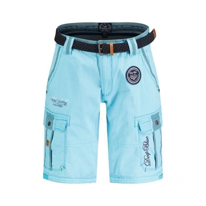 Bermuda Homme Casual Coton Geographical Norway PAILLETTE MEN Turquoise L Turquoise Cdiscount Pret a Porter