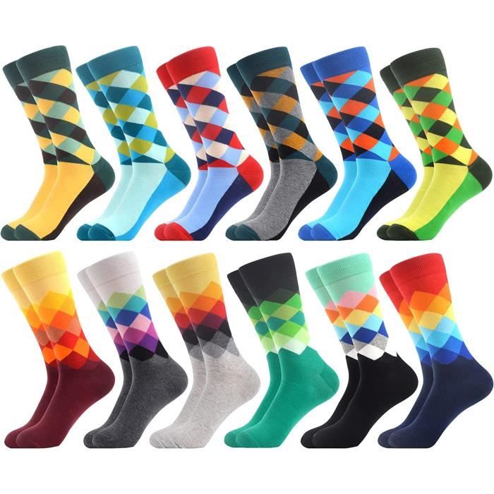 Chaussettes homme chaussettes en coton multicolore cadeau pour