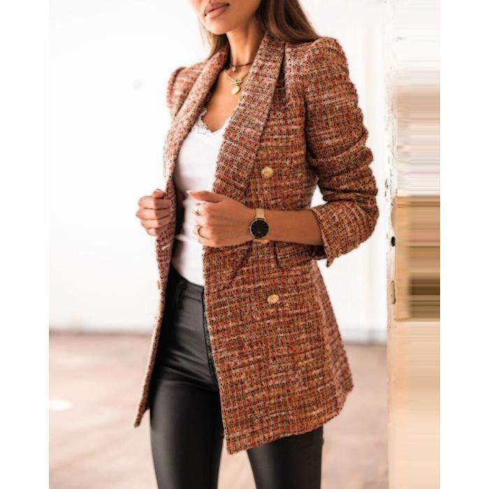 Blazer Femme élégant – Coupe Fine, En Polyester, Pour Le Bureau Ou Les Sorties (tailles S à 5XL)