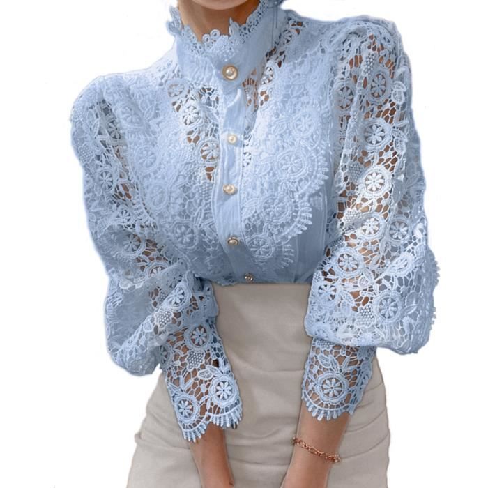 Chemisier femme Chemises en Patchwork de dentelle pour col FRESEL