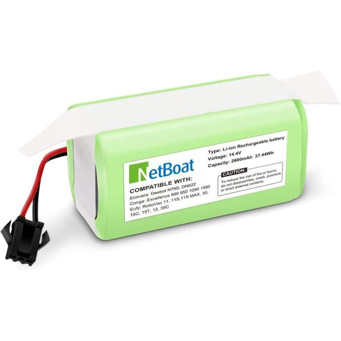 Batteria agli ioni di lio di ricambio da 14,4 V 2600 mAh per Eufy