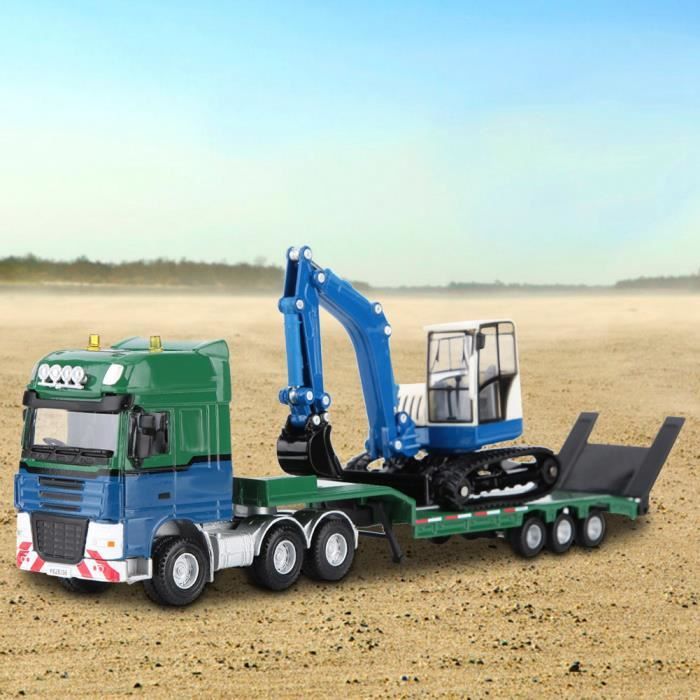 Eucomir – 4 En 1 Véhicules De Construction – Pelleteuse, Bulldozer, Rouleau – Dès 3 Ans, ABS