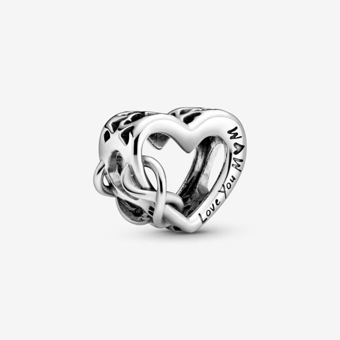 PANDORA Charm Cœur Infinity Love You Mum (Je taime maman) 798825C00 PANDORA Charm Cœur Infinity Love You Mum (Je taime maman) 798825C00