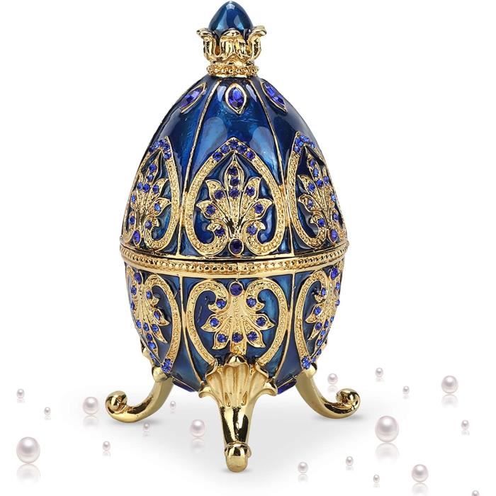 Boîte à Bijoux Œuf Fabergé Style Coquille - Écrin Original - Neuf