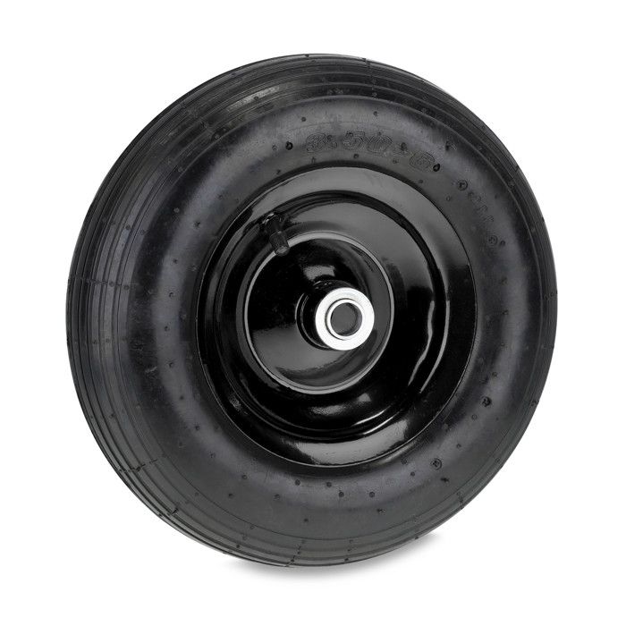 Relaxdays Roue De Brouette, 3.50-6, Pneumatique, 2PR, Charge Maximale : 120 Kg, Avec Valve Jante En Acier Noire 58048347