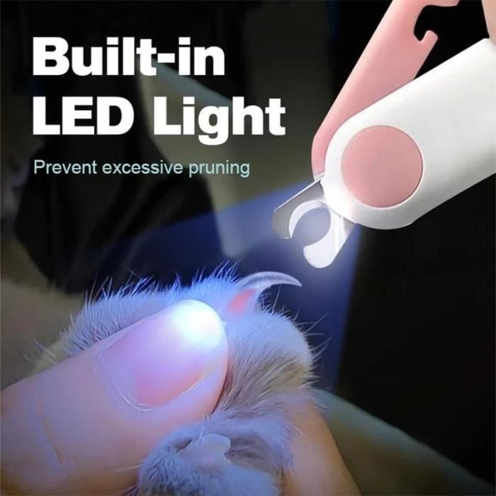 Comparer les prix de Rose -Coupe-ongles pour animaux de compagnie avec lumière LED évitez de trop couper les coupe-ongles professionnel sûr