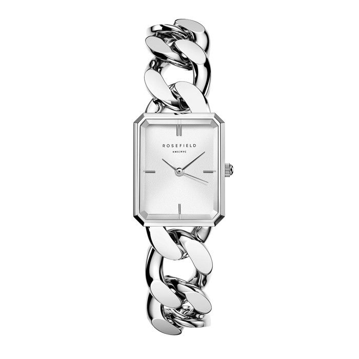 Montre Rosefield Rosefield Studio Boîtier argenté Bracelet en acier  Cadran rectangulaire