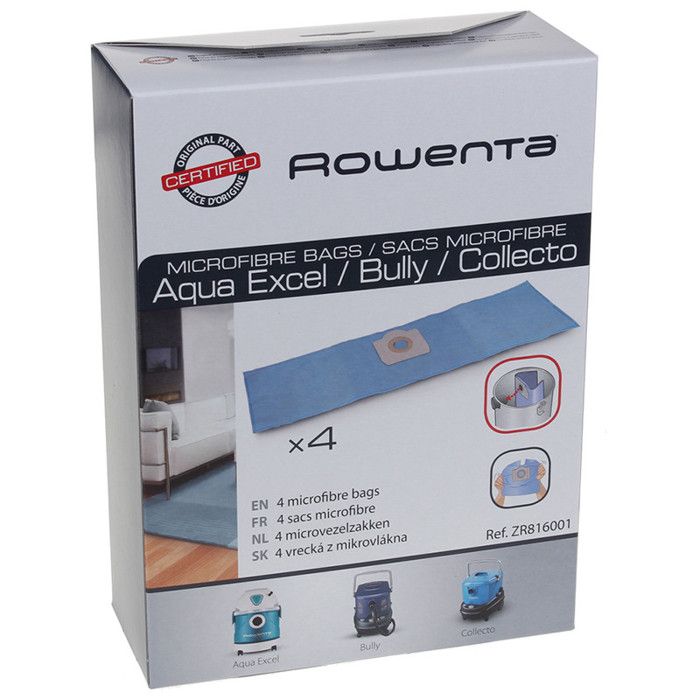 ROWENTA Lot de 4 Sacs aspirateur Collecto/Wet&Dry - 19 L