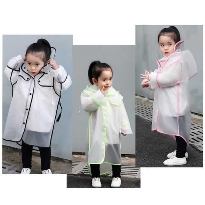 CJQRL Poncho Pioggia, Impermeabile Poncho Pioggia Bambino, Riutilizzabile EVA Cappotto Antipioggia Per Scuola Viaggi Escursioni Ciclismo All'aperto, Per Bambini Da 90 A 130 Cm (da 5 A 7 Anni)(rosso