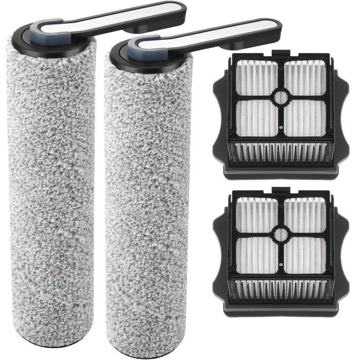 Kit De Rechange Pour Tineco Floor One S7 Pro/S6 - 2 Brosses Roulantes + 2 Filtres - Accessoires Aspirateur Balai Sans Fil