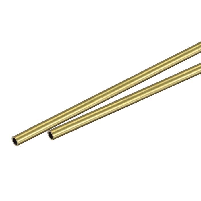 3 Tubes Laiton Rond 300mm - Diamètre 4mm, épaisseur 0,2mm - Sans Soudure - Pour Bricolage, Modélisme, Décoration