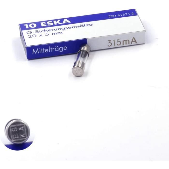 Paquet De 10 Fusibles Temporisés T-160MA 5x20mm - Conforme Norme RoHS