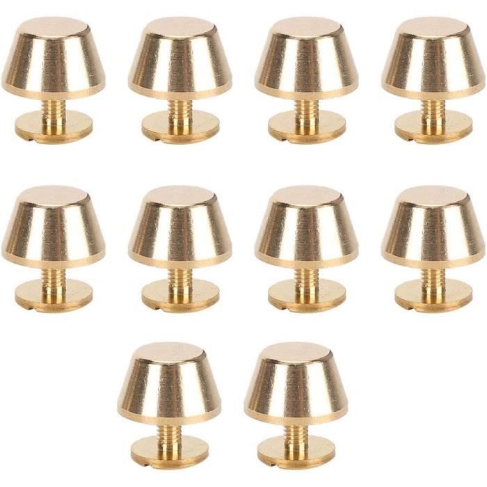 12x8 Mm Clous Plats Rivet Laiton Pour Sac à Main - Lot De 4, Uxcell, Bricolage Cuir
