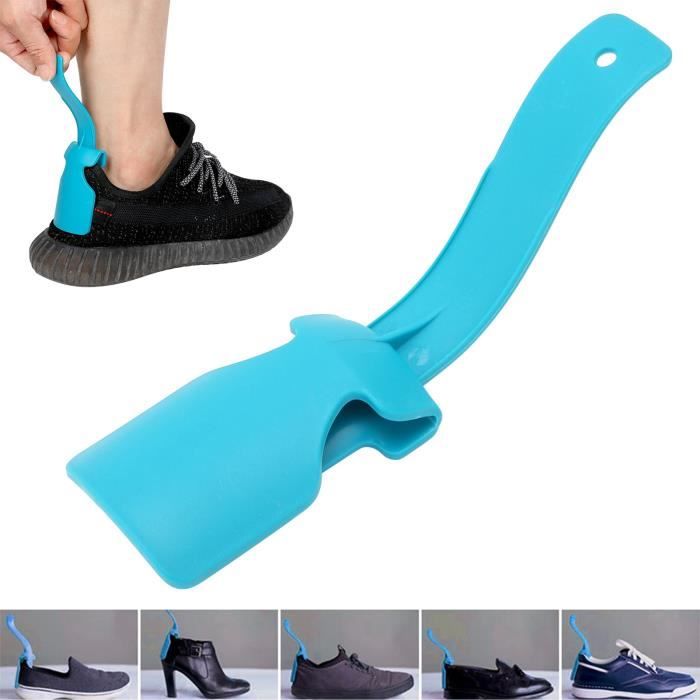 Aide à la chaussure Chausse-pieds Professionnel Enfants Adultes Aide à Chaussure Ergonomique Portable hygiene mains Bleu - SURENHAP