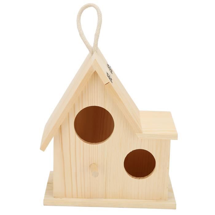 Nichoir Bois WOODOK Pour Mésanges Et Moineaux - Cabane Oiseaux Extérieur Avec Protection Anti-Prédateurs 25x33x13 Cm