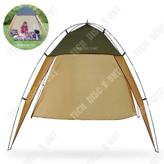 Tente Auvent De Camping Hexagonal 4-6 Personnes - Résistant Aux Intempéries - Beige