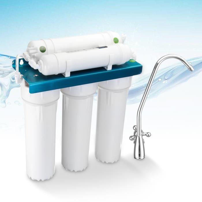 Station Filtration Filtre Eau Potable Purificateur 5 Etapes 120lh Robinet Ro Système Osmose Inverse Super