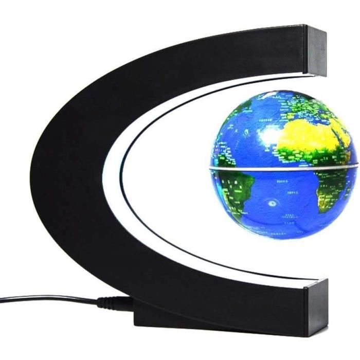 Globe Lumineux Lévitation Magnétique 4 Pouces - Carte Du Monde LED Flottante, Anti-Gravité, Neuf