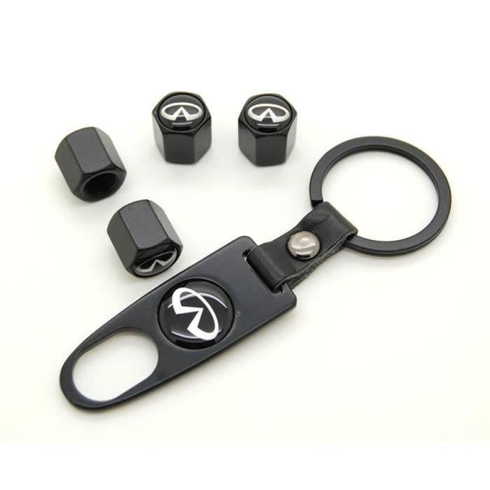 Bouchons De Valve - Audi - Lot De 4 - Noir - Universel - Porte Clé Inclus