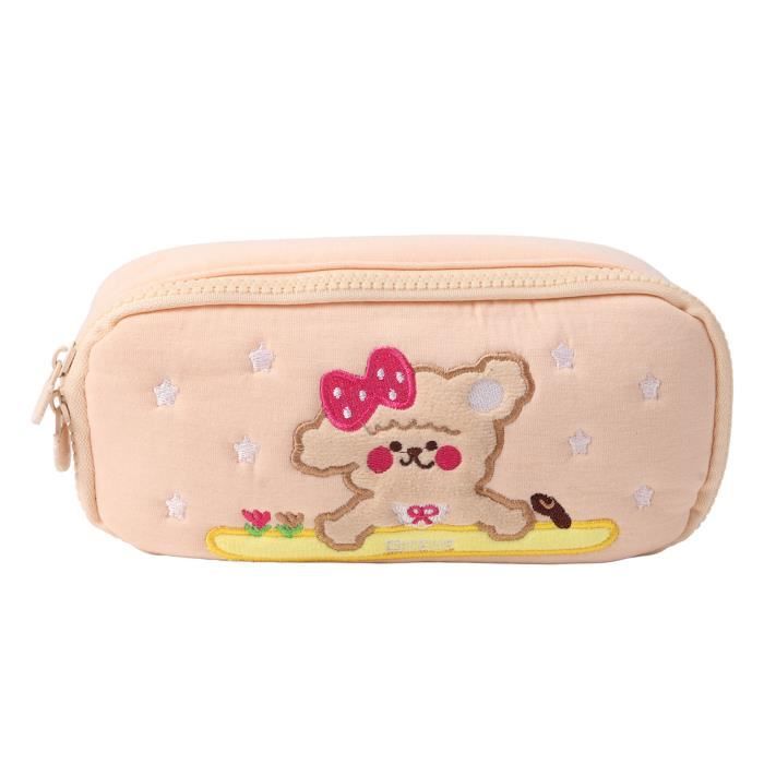 Trousse à Crayons 3 Compartiments Motif Chat - 23x15x5cm, Toile Oxford, Pour école/bureau