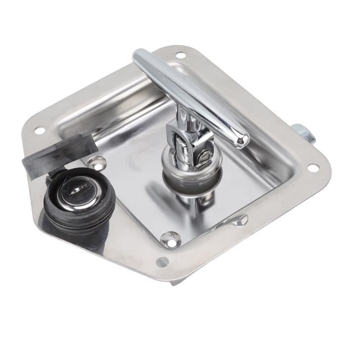 2 Loquets De Porte En Inox - Serrures Poignée En T Pour Remorque, Camping-car, Boîte à Outils