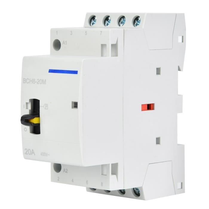 Contacteur électrique Contacteur 220V 16A 2P NO - Rail DIN - Pour Installation Electrique Domestique Contacteur 2p 16a Domestique
