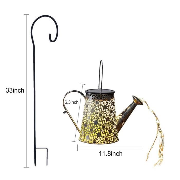 Lanterne Solaire Déco Noël En Forme De Père Noël - Arrosoir Vintage, Étanche - Pour Jardin, Maison