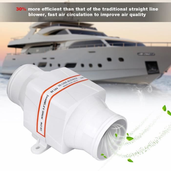 Ventilateur Marin 3 Pouces 12V 130CFM - Ventilateur De Cale Silencieux Pour Bateau Yacht Caravane